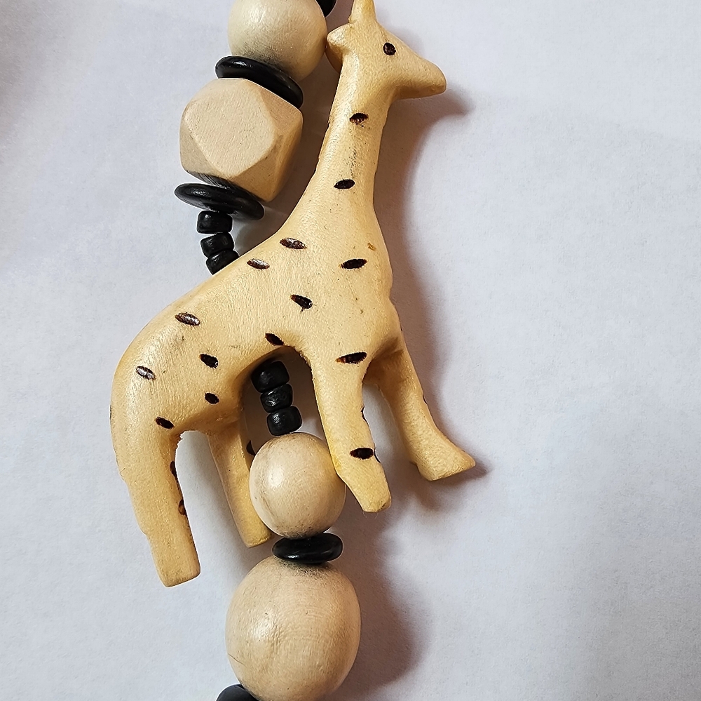 Handcrafted Wooden Giraffe Necklace
